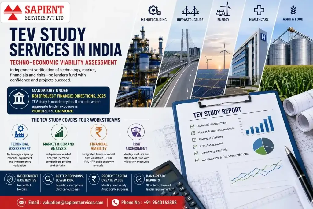 TEV Study Services in India for Project Finance & Bank Loans